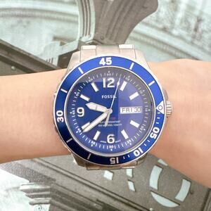 Fossil FS5691 Blue Dial  Stainless Steel Men's Watch